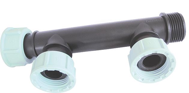 AK Palaplast PP Manifold 1"x 1" - 3-weg