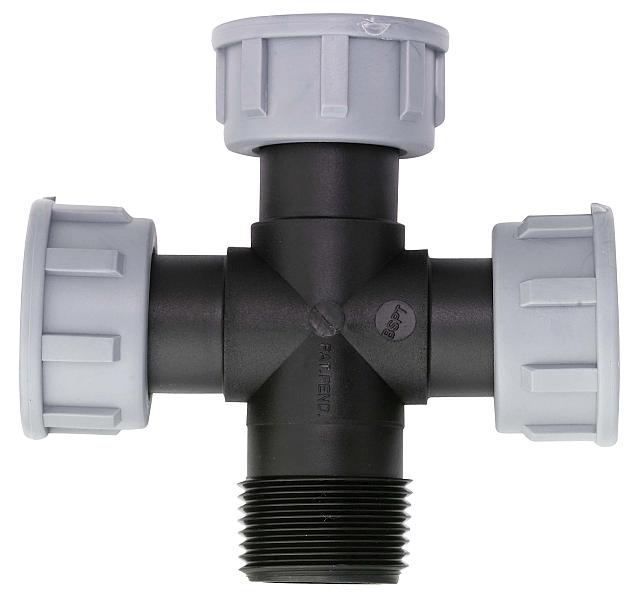 PP swivel kruisstuk 1" x 1"bu.dr.