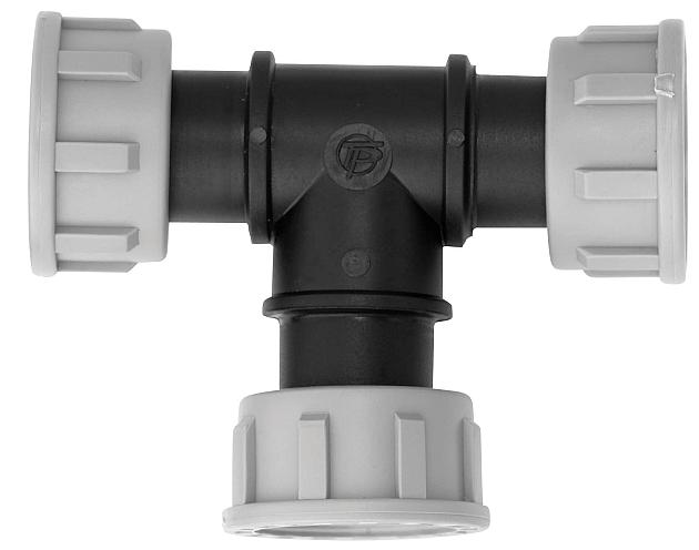 PP swivel T-stuk 3 x 1" bi.dr.