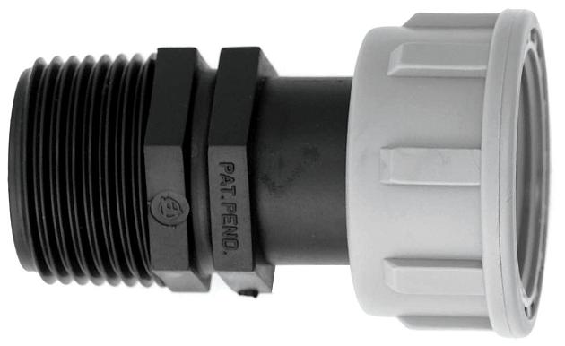 PP swivel draadeind 1"bi.d.r x 3/4"bu.dr.