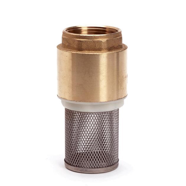 Veerbelaste voetklep, messing, 1x binnendraad,