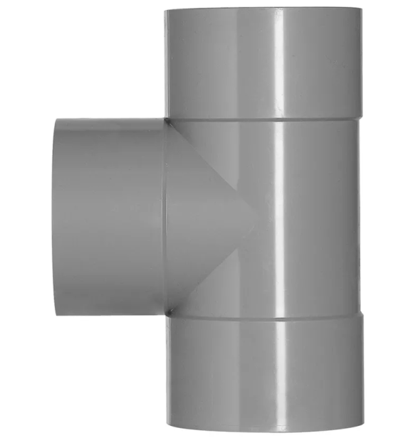 PVC T-stuk 87°/90° met 3x lijmmof 