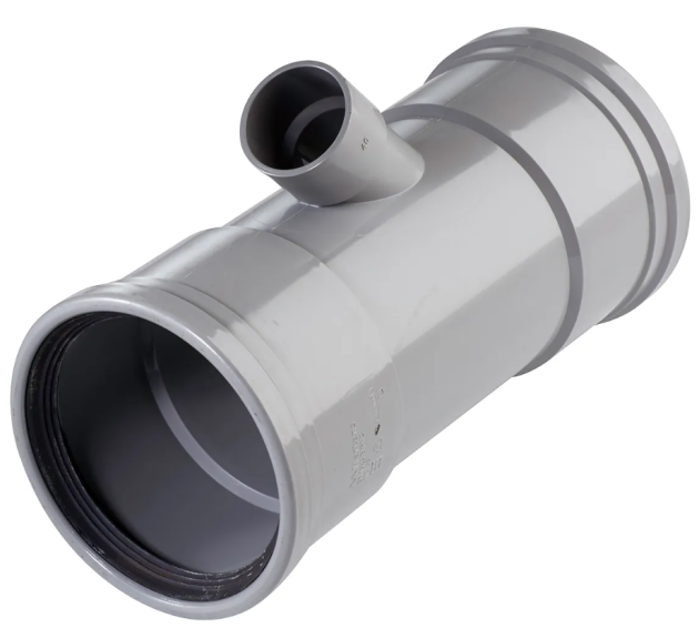 PVC T-Stuk Dubbelwandig  – 45° (2x Manchet)