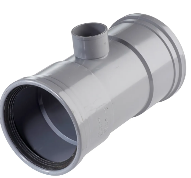 PVC T-Stuk Dubbelwandig 87° (2x Manchet)