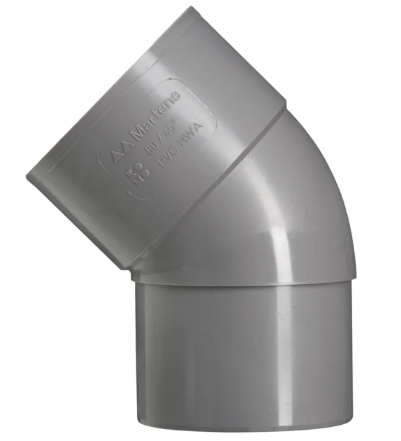 HWA bocht 45 graden verjongd  1x lijmverbinding