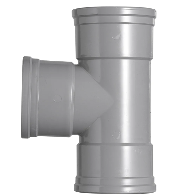 PVC T-Stuk Dubbelwandig  87° (3x Manchet)