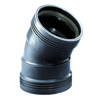 Wafix PP bocht 30 graden m/m zwart