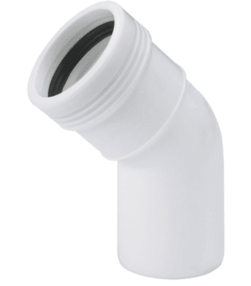 Wafix PP bocht 45 graden m/s wit