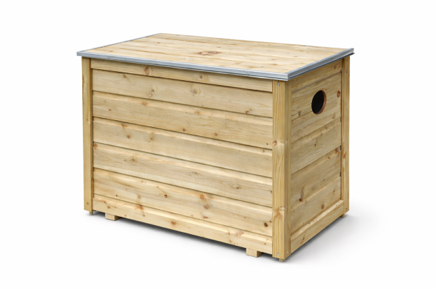 Prefab houten verdeler/pomp kast voor buiten