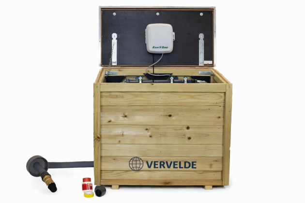 Prefab verdelerkast met computer, 4 zones - met pomp en bron