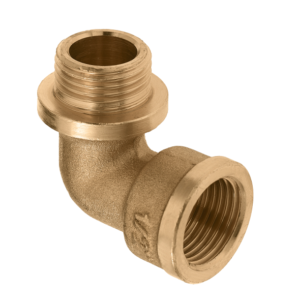 BONFIX Draad messing kniekoppeling buitendraad met kraag x binnendraad