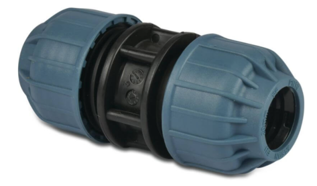 Jason Koppeling PP 16 mm knel 16bar zwart/blauw DVGW/KIWA/WRAS/SVGW S1