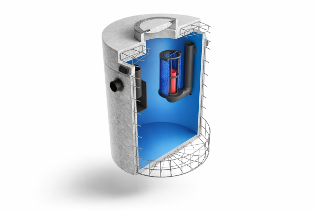 Olieafscheider met slibvang Beton CE 6l/s 600 liter slib rond model