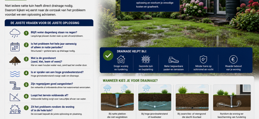 drainage aanleggen natte tuin