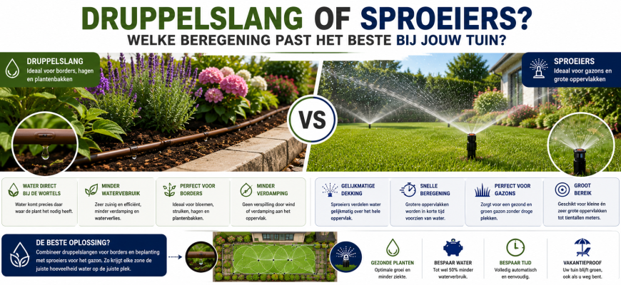 druppelslang of sproeier