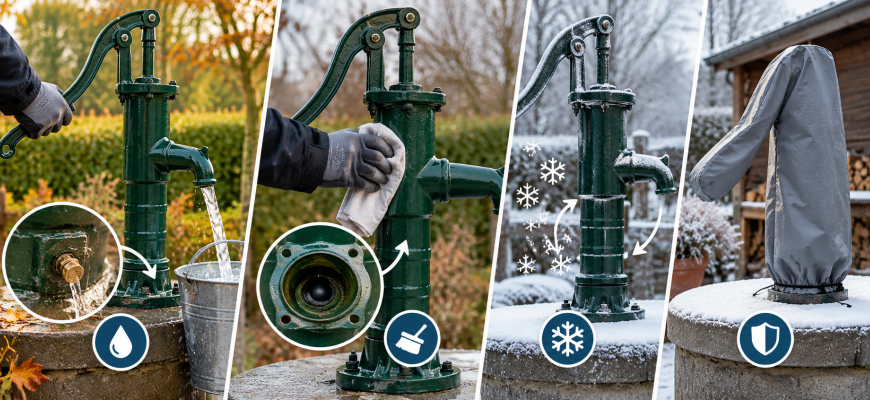 handpomp winterklaar maken