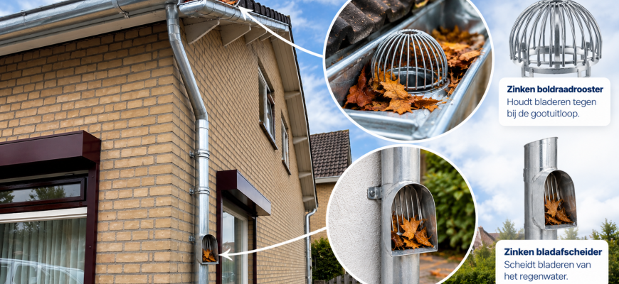 zinken regenwaterbescherming met bladafscheiders
